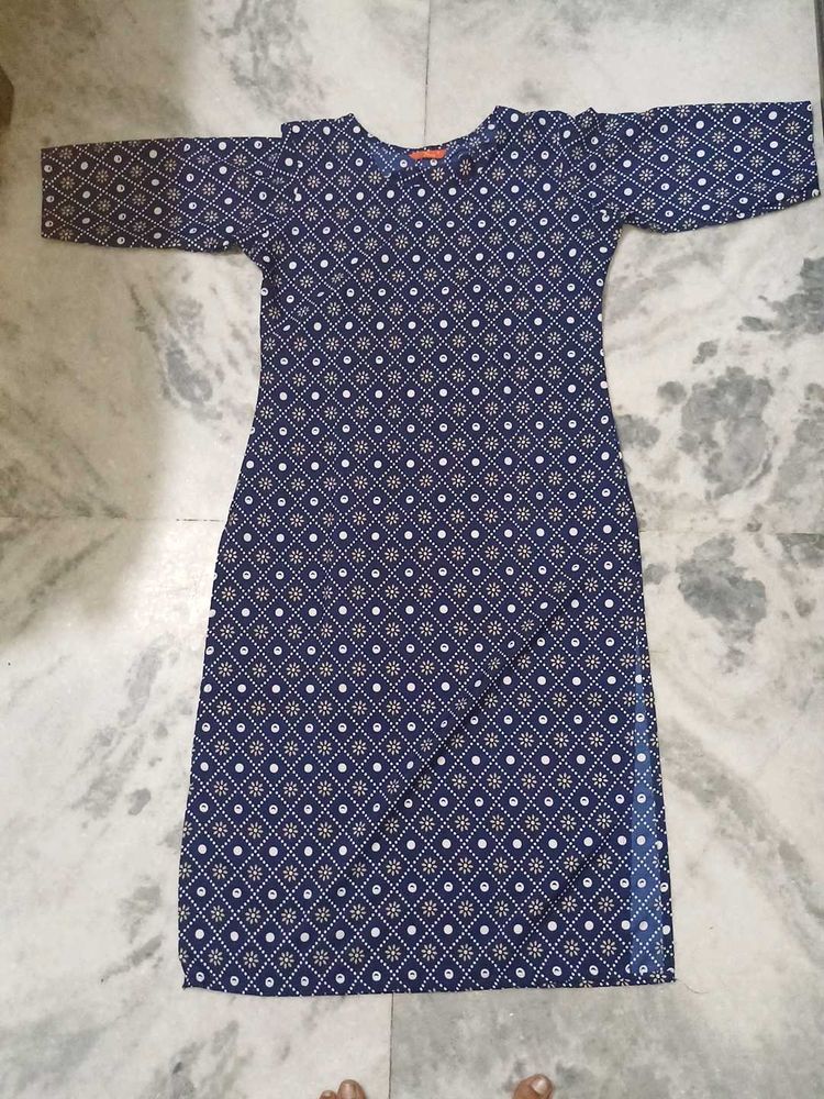 Navy Diamond Print Kurti