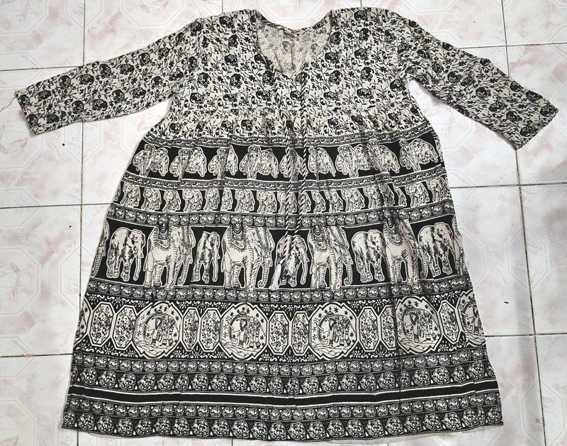 Elephant Print Boho Dress