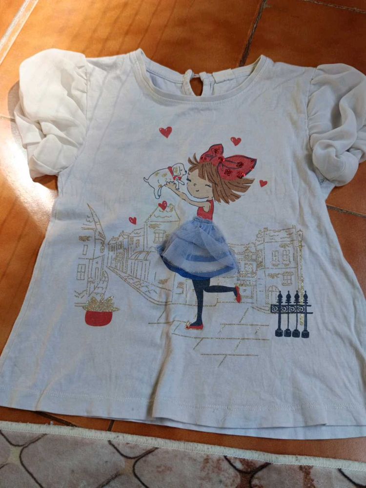 Girl's Graphic Print Top