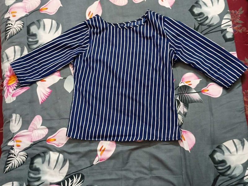 Striped Navy Blue Top