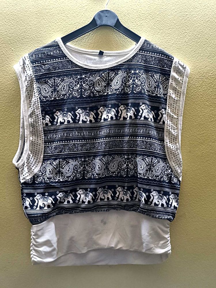 Patterned Cropped Tank