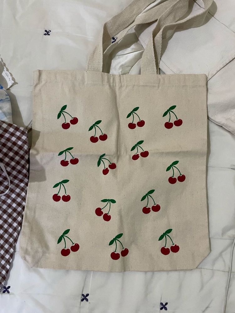 cherry tote bag