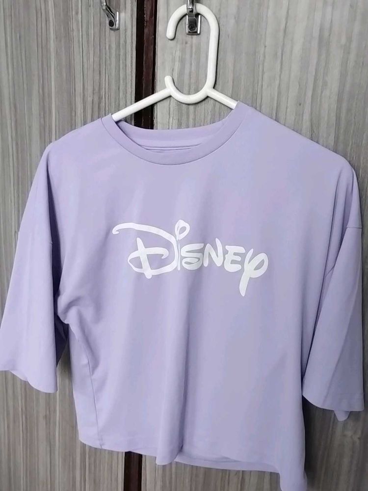 Lavender Disney Crop Top – Half Sleeves