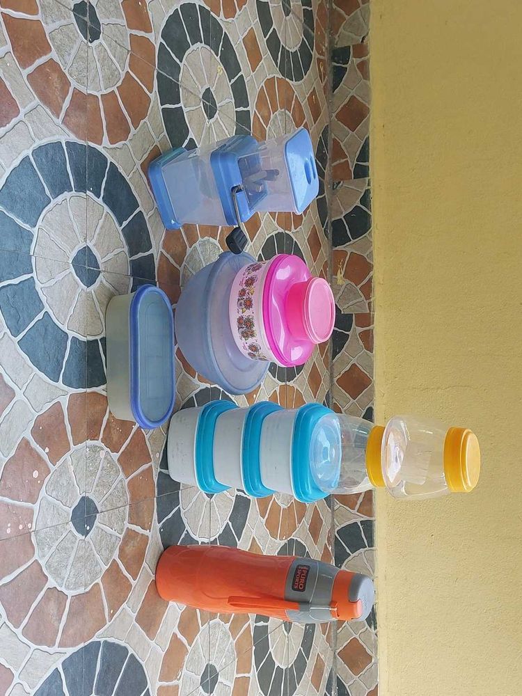 Kitchen Food Containers With Cello Water Bottle