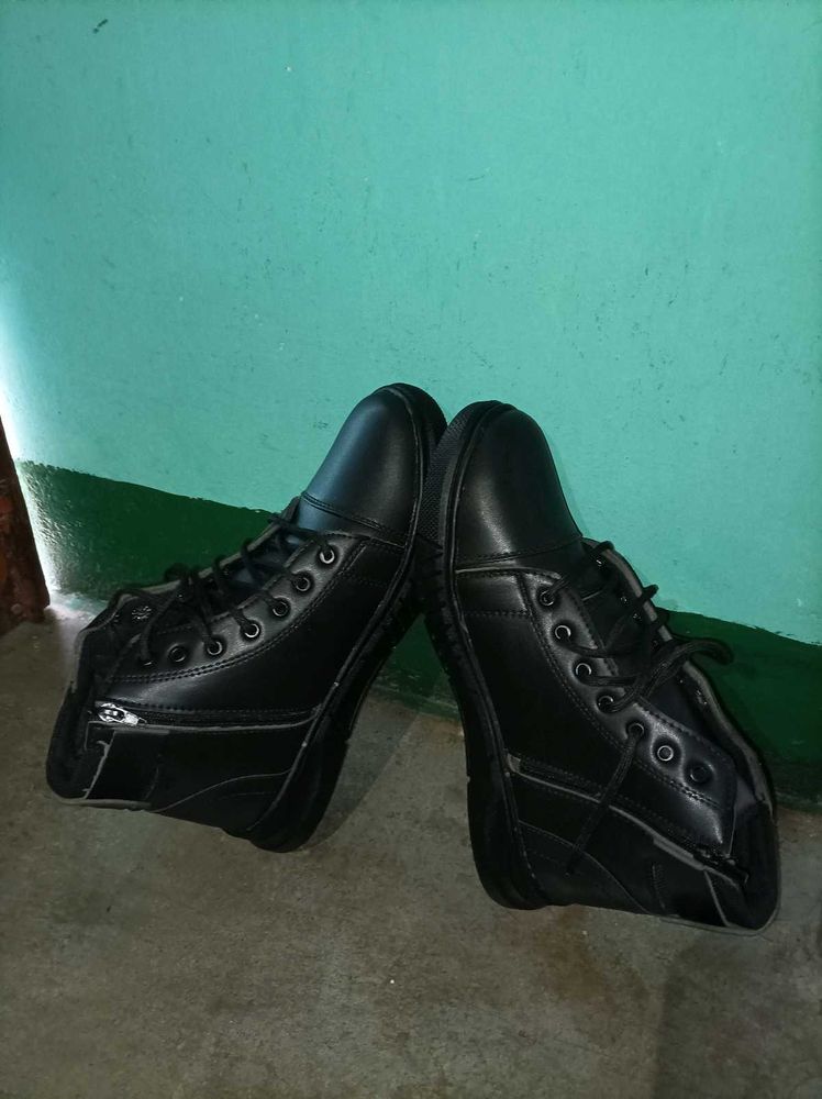 Black Leather Ankle Boots