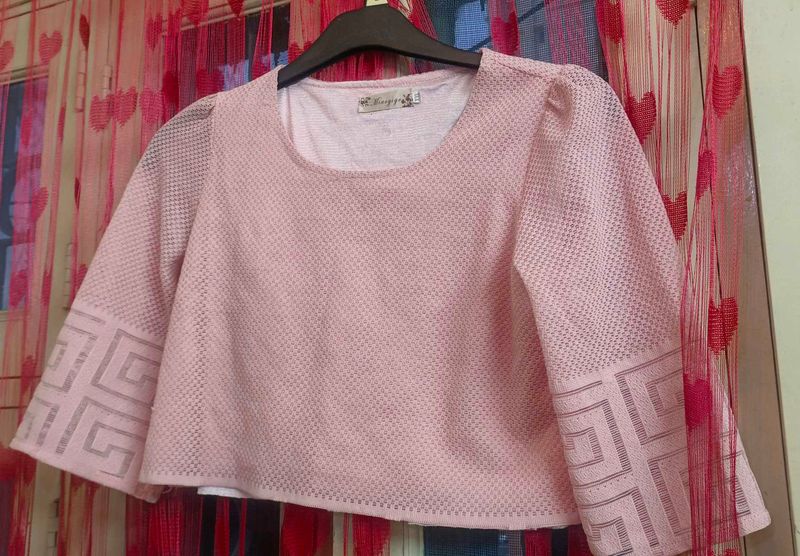 Chic Pink Textured Top
