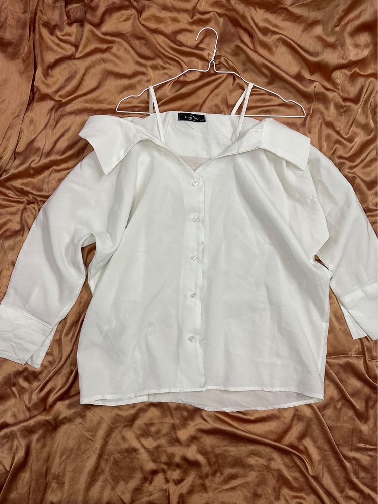 Off Shoulder White Shirt