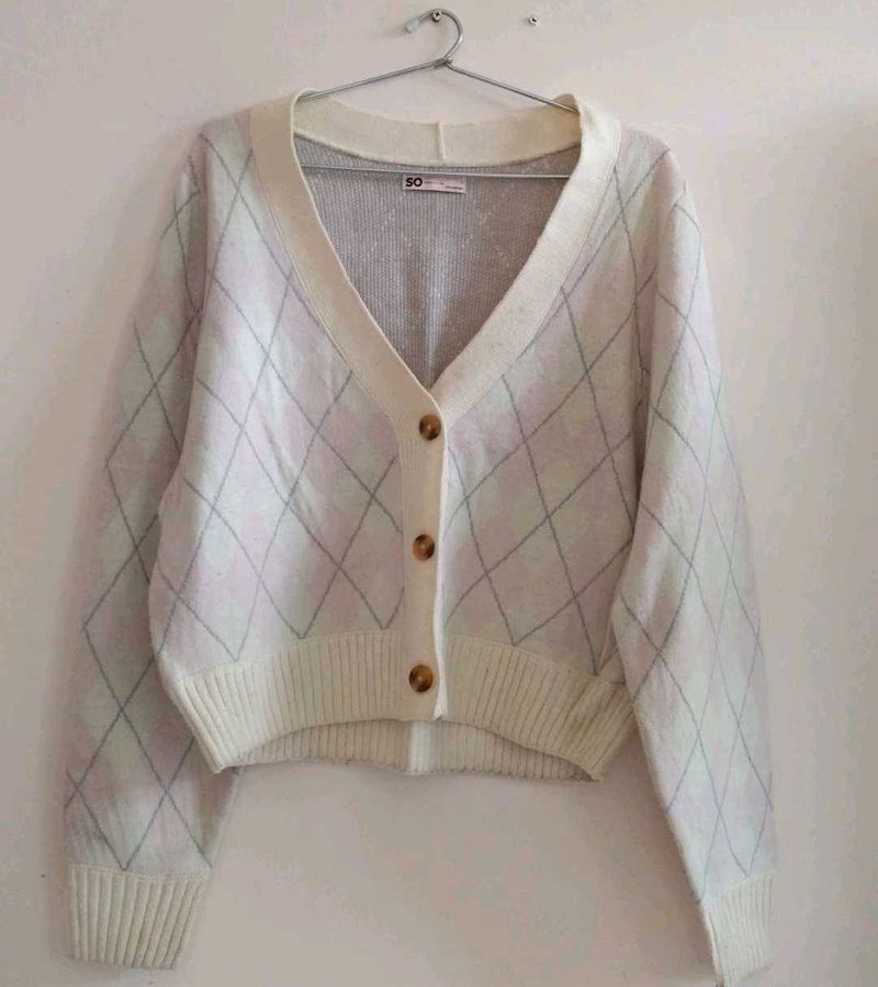 Argyle Knit Cardigan