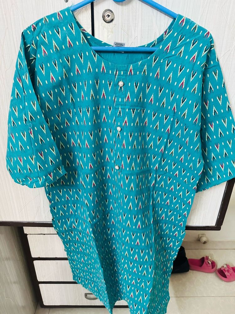 Blue Printed Kurta