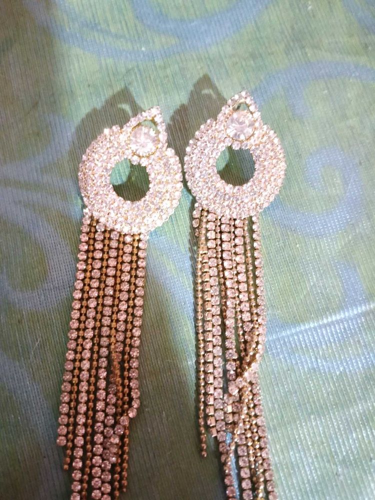 Elegant Crystal Golden Earrings