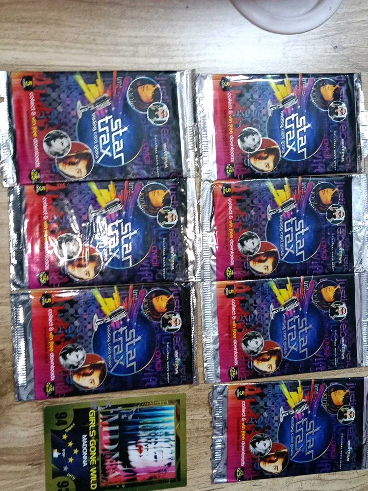 Vintage Star Trax Trading 7 Pack And One Gold Card