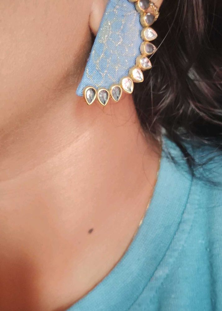 Kundan Stone Earings Blue