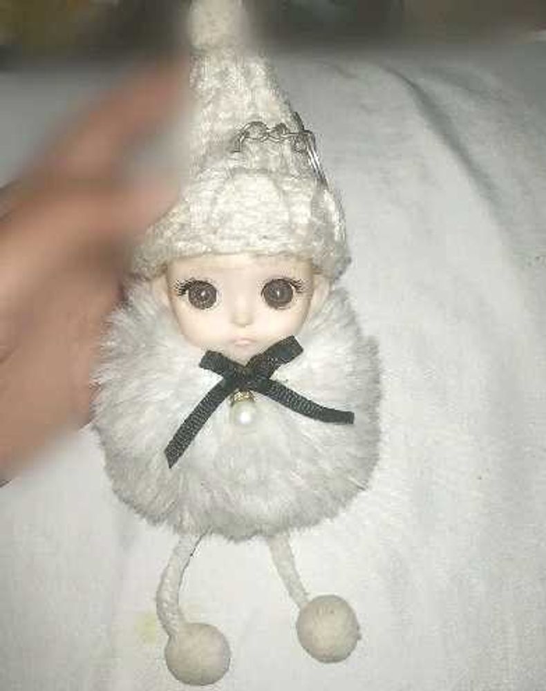Cute Plush Doll with Pom-Pom Hat