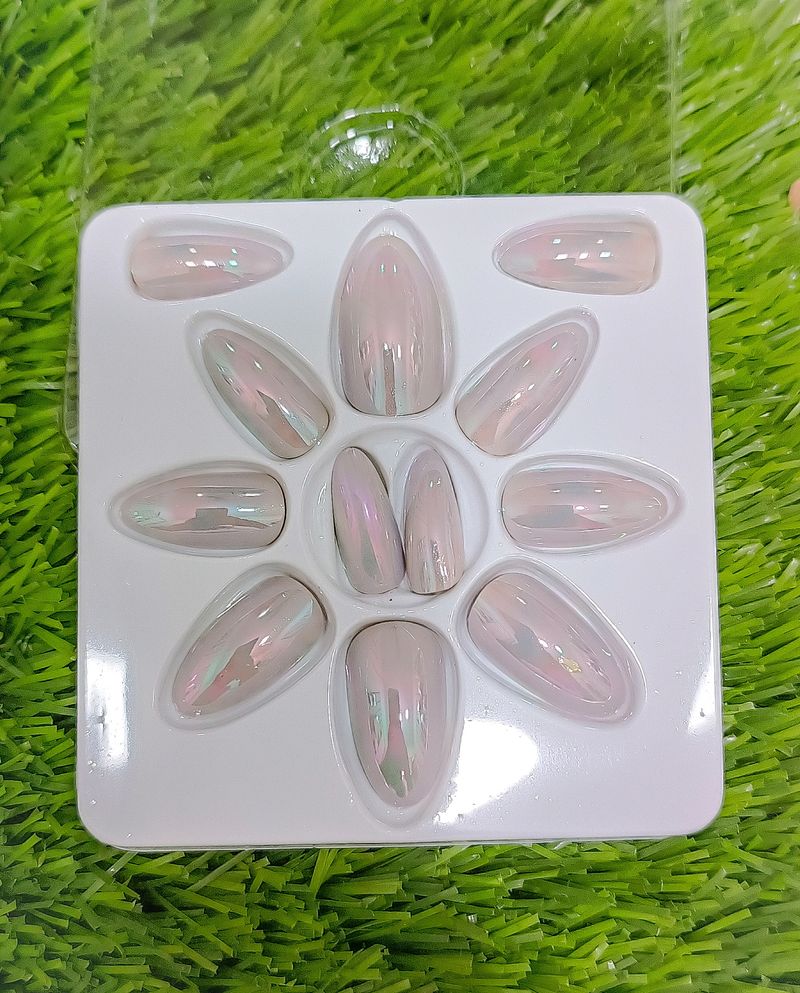 Mirror Finish Grey Nails