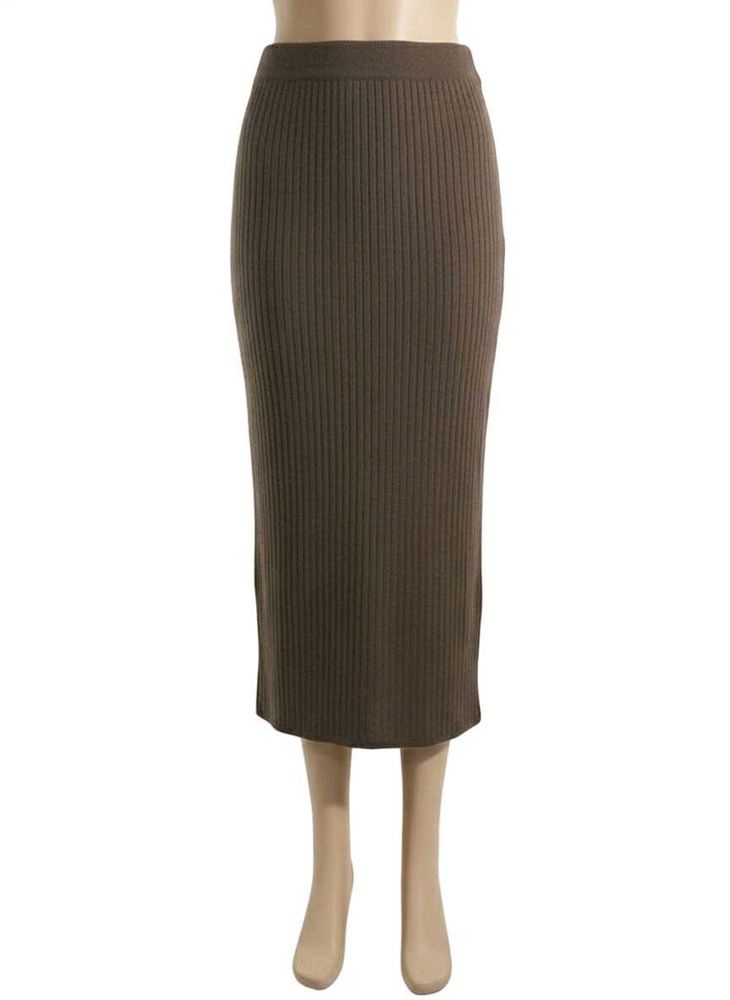 Ribbed Knit Pencil Skirt