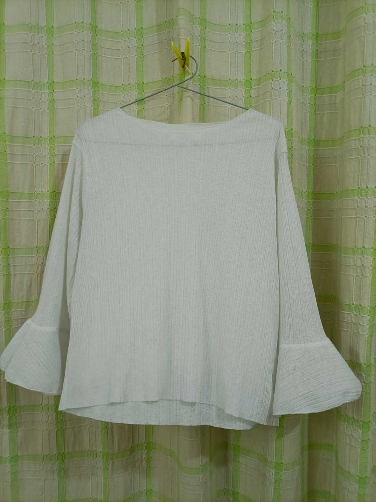 White Bell Sleeve Top