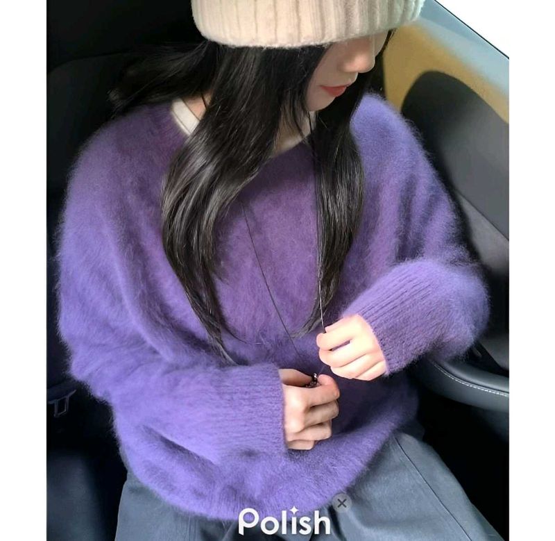New With Tag Korean Purple Knit Sweater