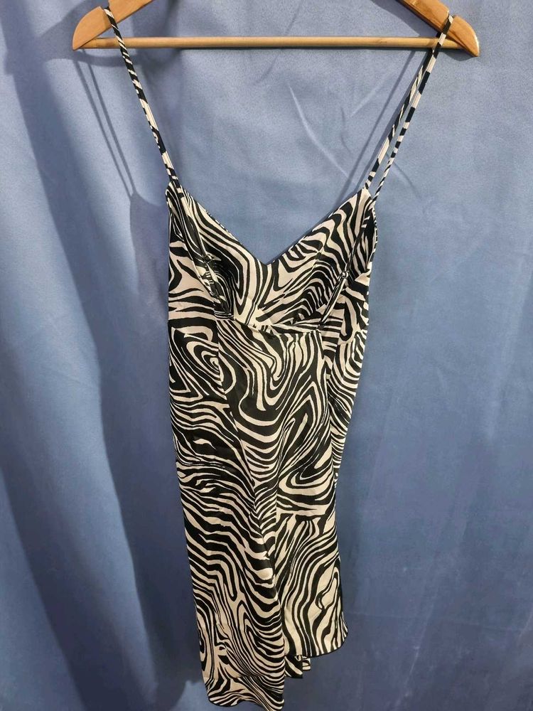 H&amp;M Zebra Print Mini Slip Dress