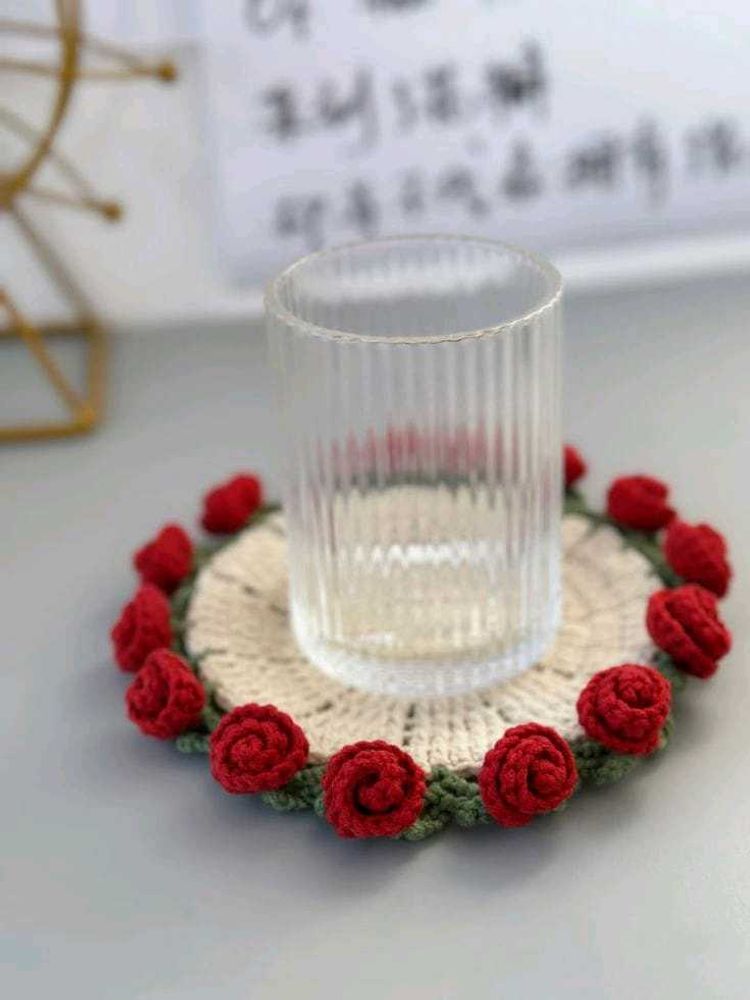 Crochet Rose Coaster