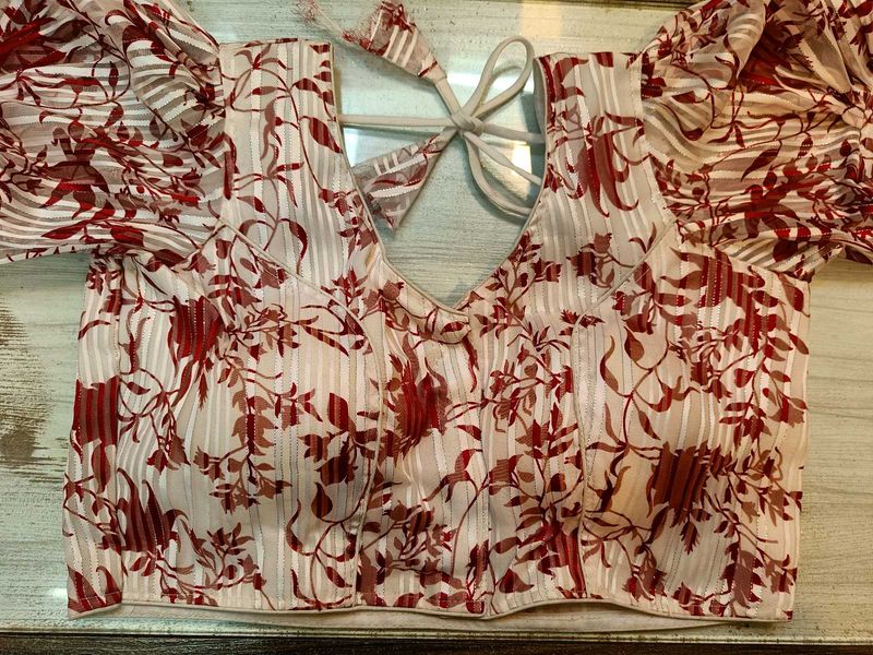 Red Floral Jimichu Blouse