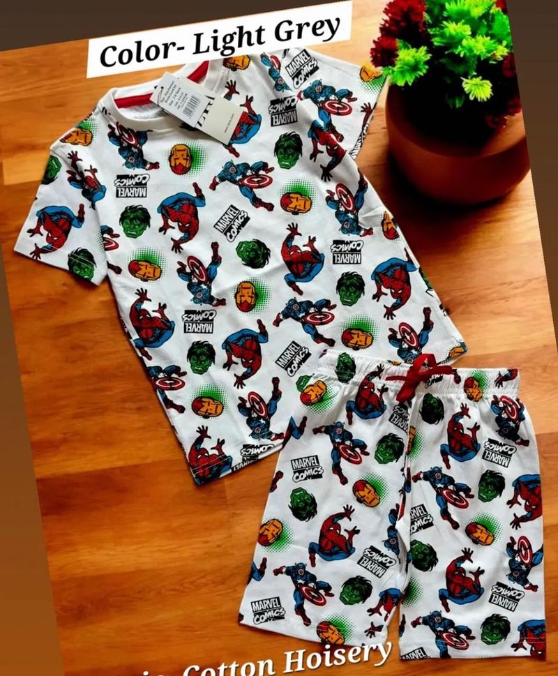 Boys Cotton Hoisery Short Set