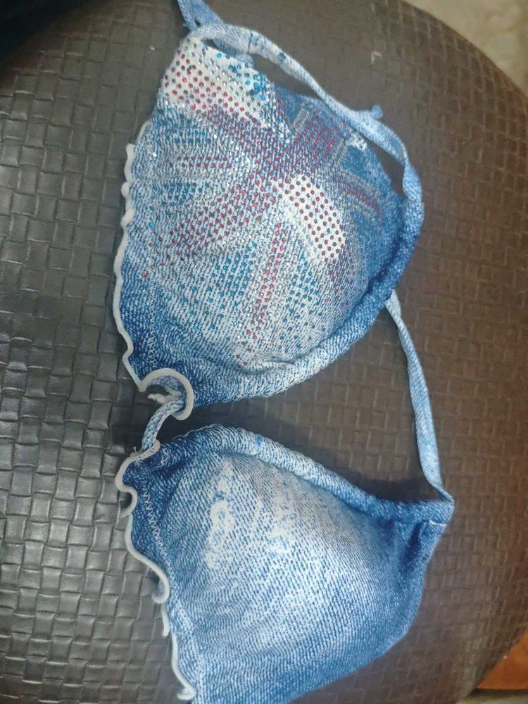 Blue Bikini Top
