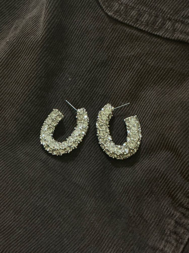 H&amp;m Sparkly Hoop Earrings