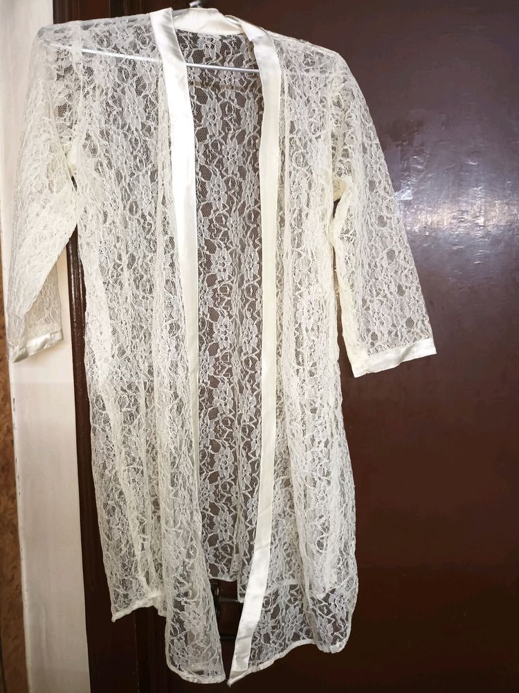 Off white long net shrug