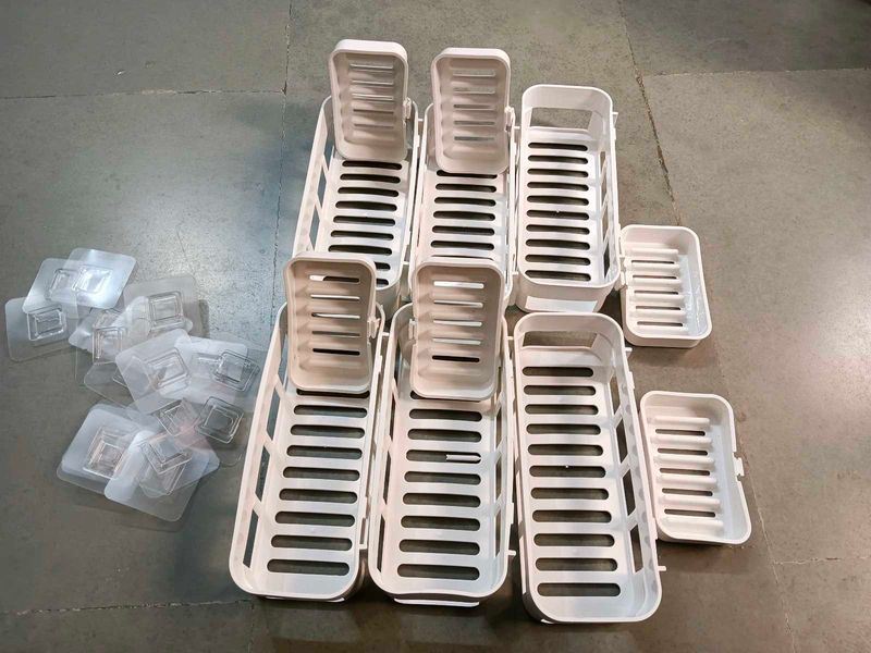 (Pack Of 12) Self Adhesive White Bathroom Organize