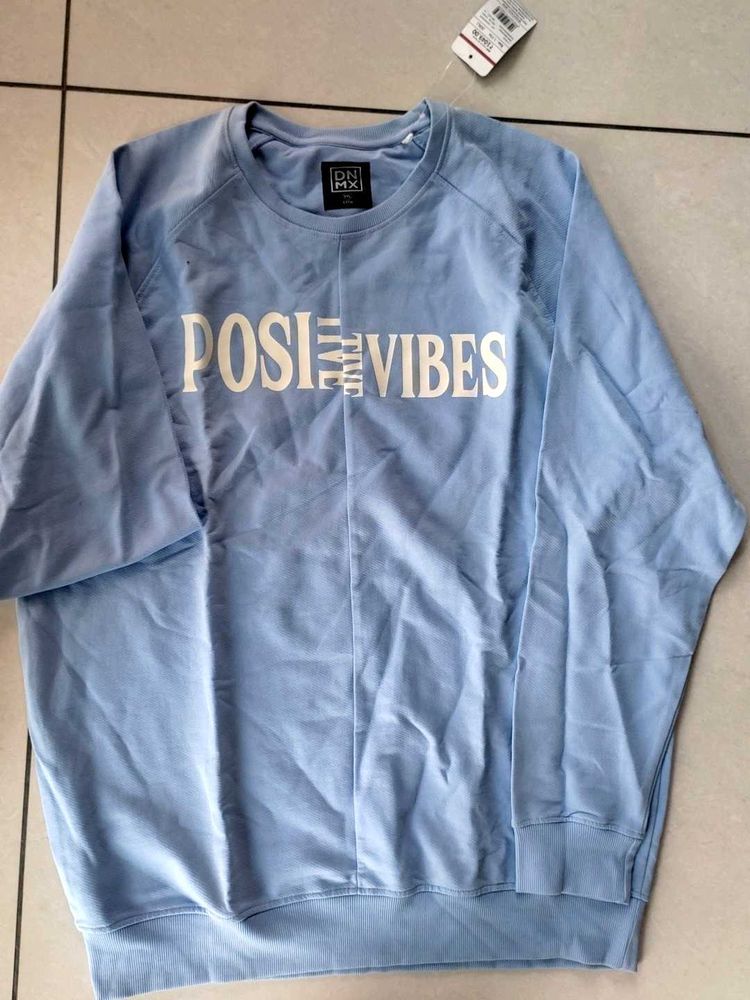 Positive Vibes Light Blue Sweatshirt