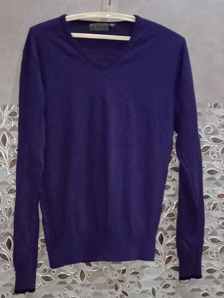Purple V-Neck Sweater