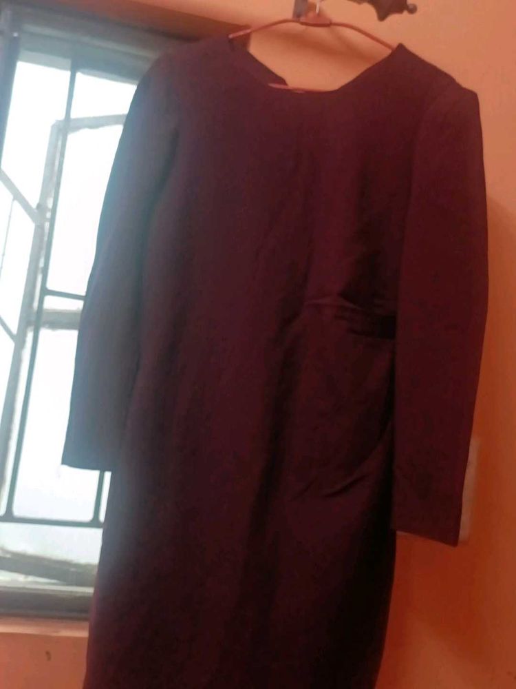 Burgundy Long Sleeve Dress