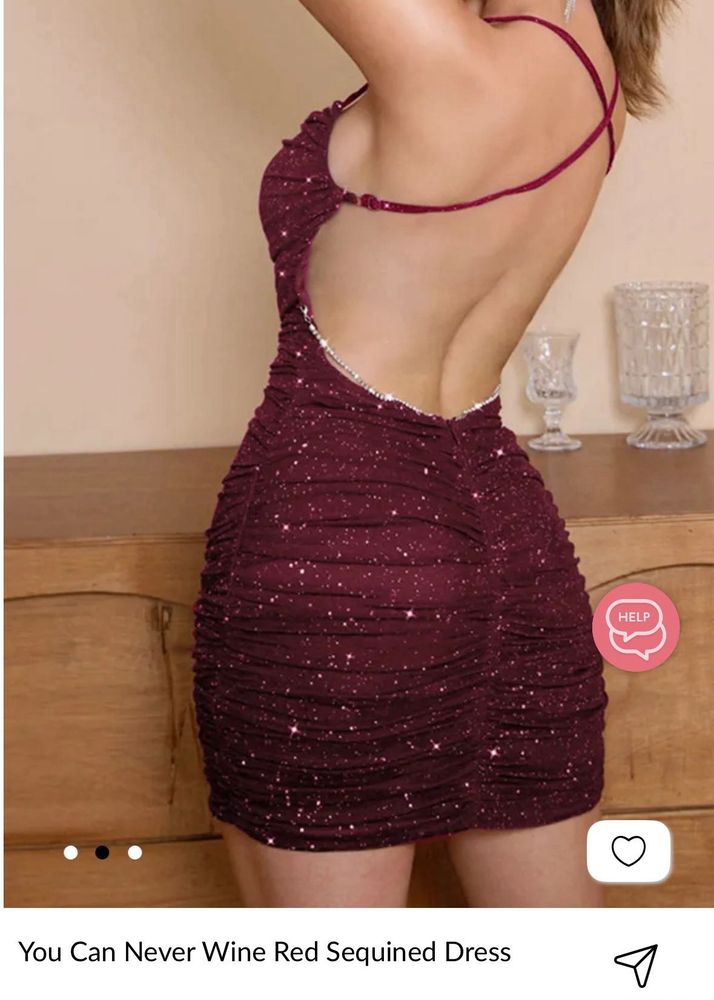 Backless Wine Red Bodycon Dress