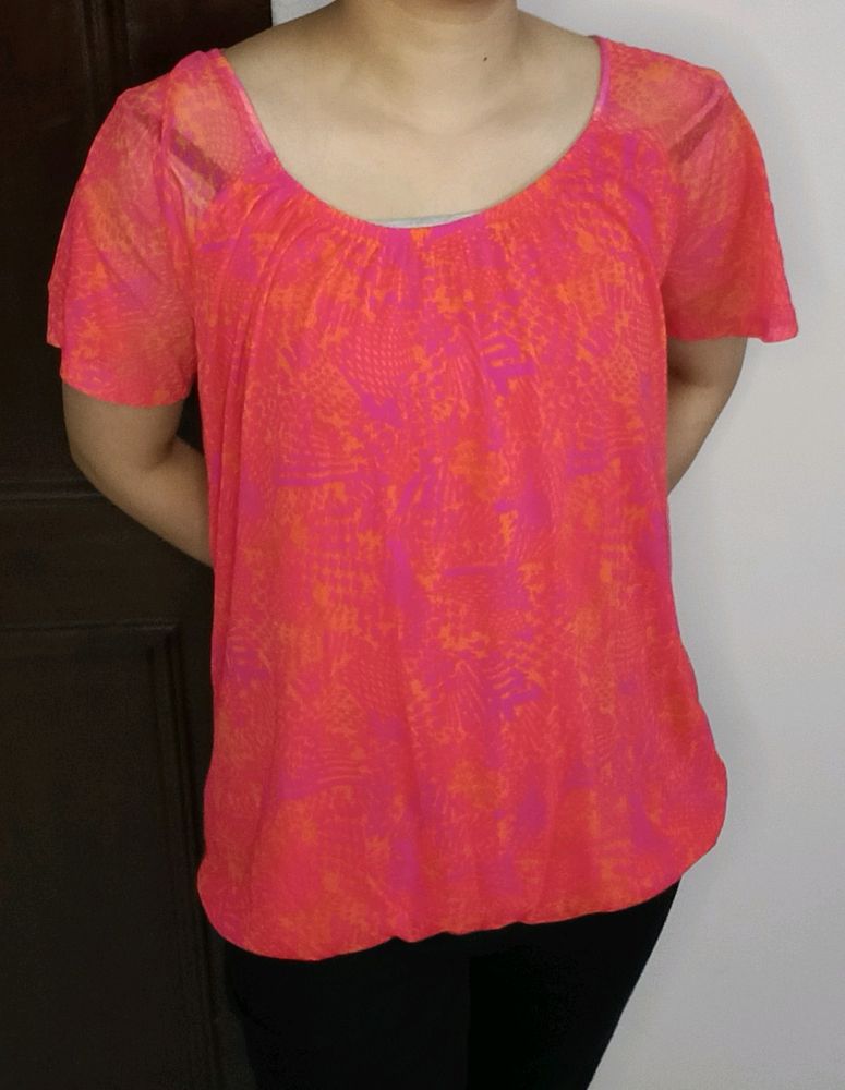 George Women Printed Regular Fit Elastic Nylon Top