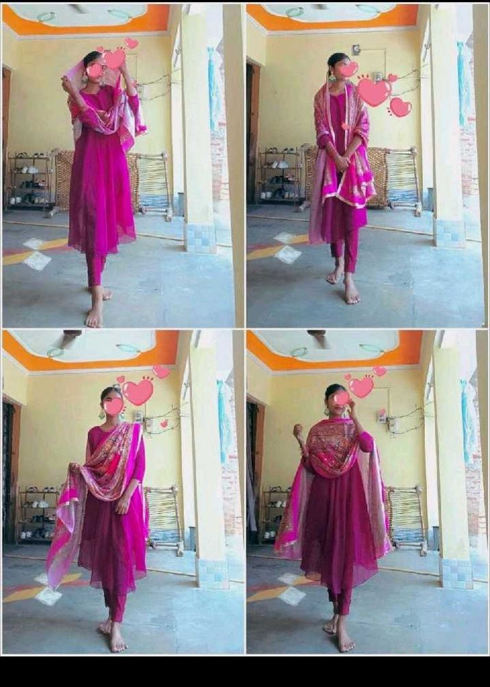 Pink Anarkali Suit Set