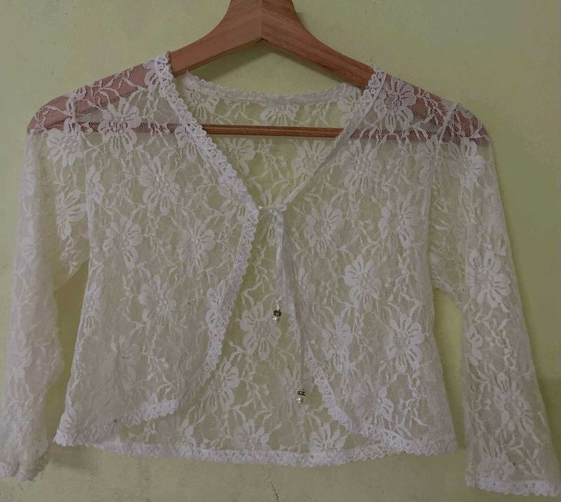 White Lace Bolero Shrug