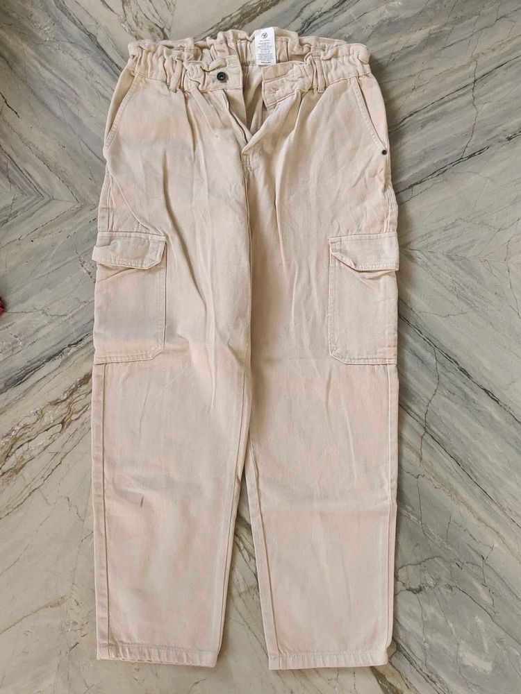 Beige Cargo Pants