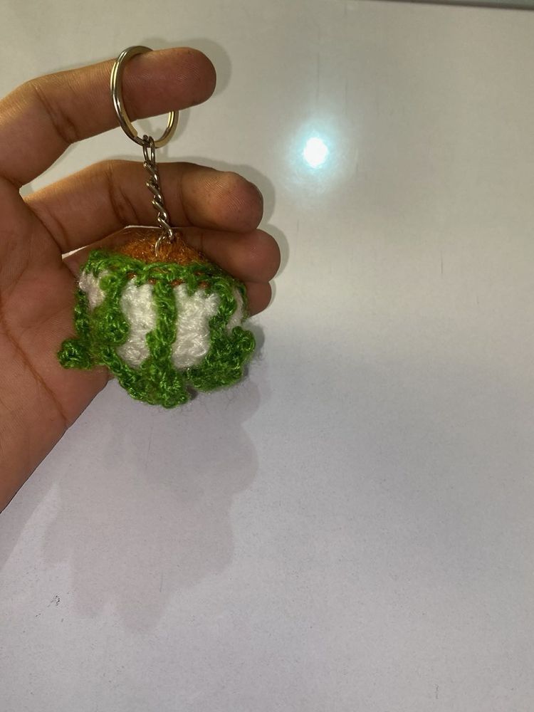 Crochet Melon Keychain