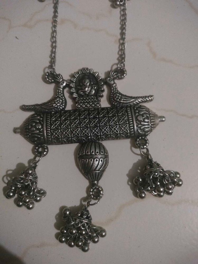 Oxidized Silver Necklace