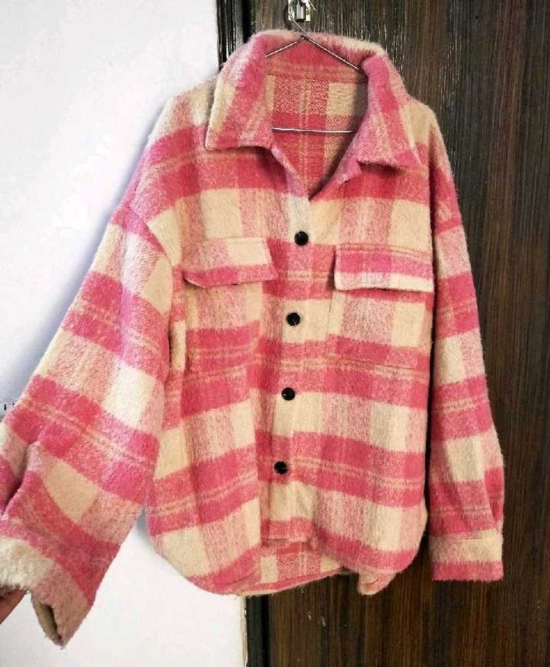 SAVANA Pink Plaid Coat/ Jacket