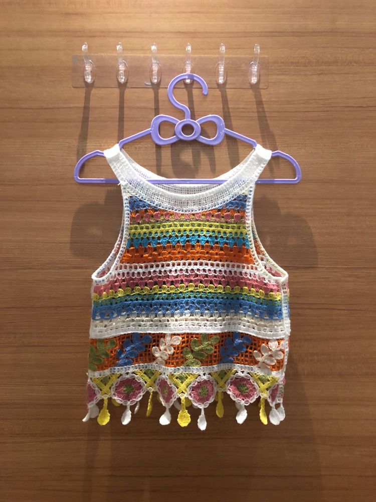 Crochet Rainbow Top