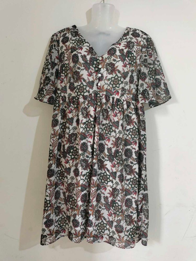 Floral Print Babydoll Dress