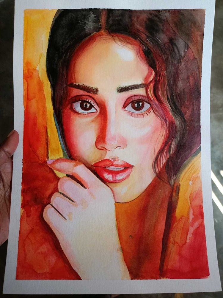 Water Colour Portrait | Janvi Kapoor