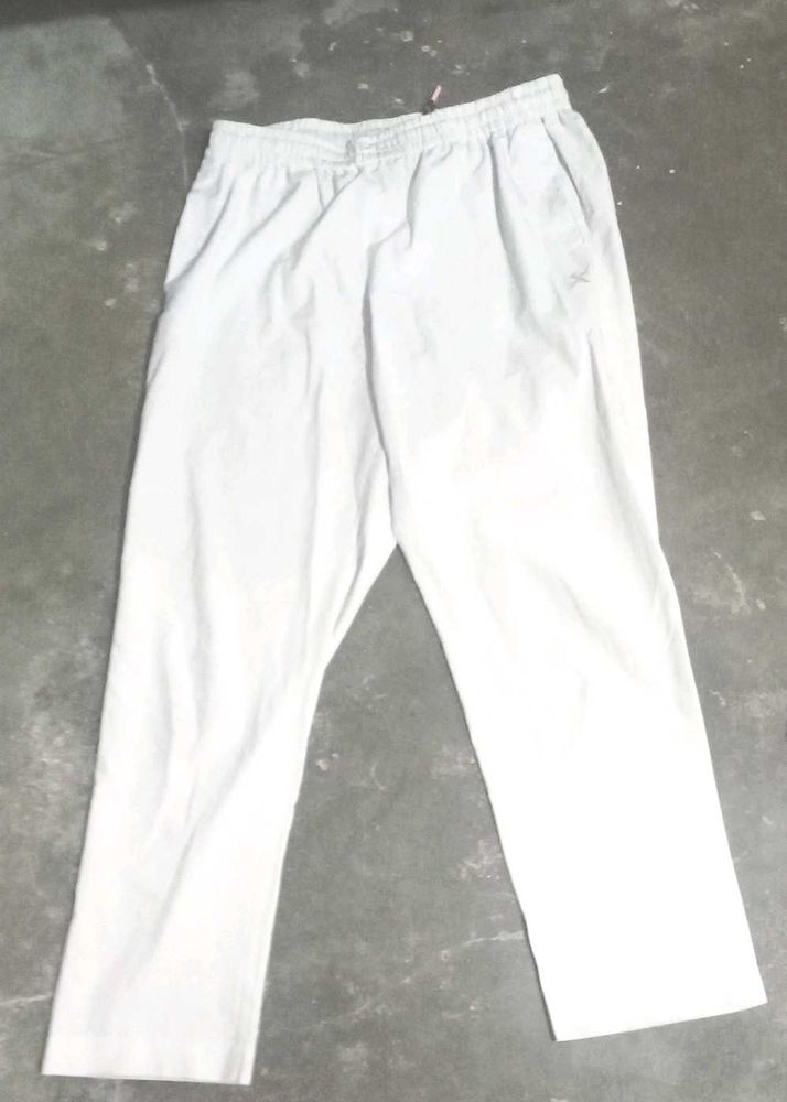 Men White Linen Track Pants Relax fit