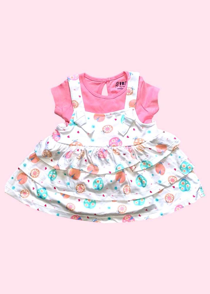 Baby Girl Dungaree Frock Set