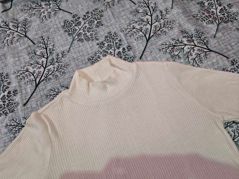 White Mock Neck Top