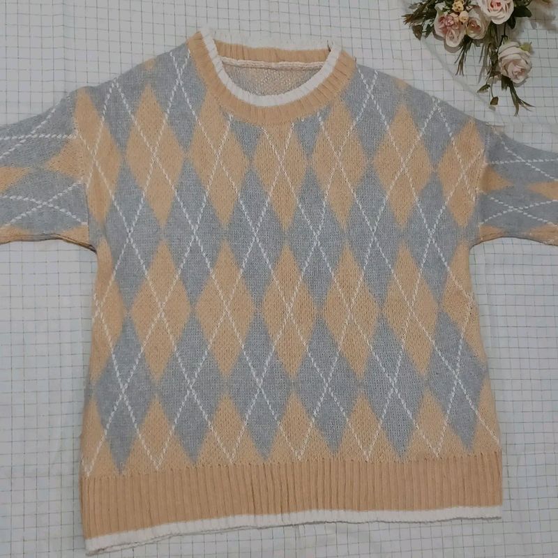 Pinteresty Argyle Knitted Pullover