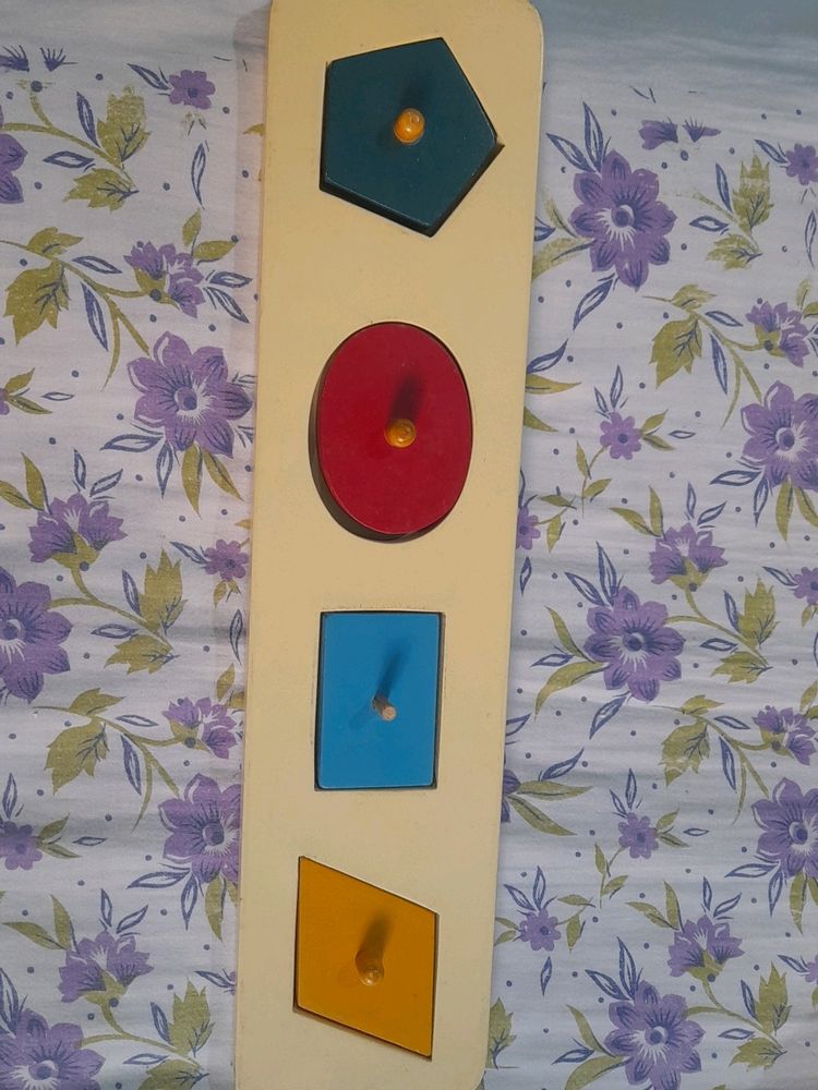 Wooden Knob And Peg Puzzle For Shapes