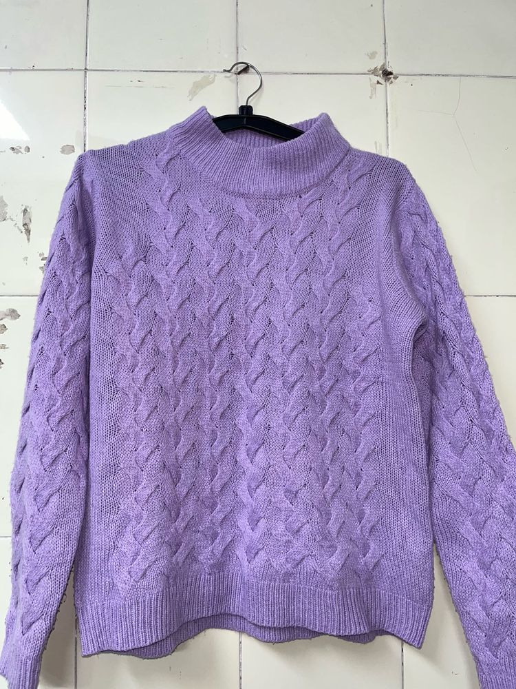 Lavender Cable Knit Sweater
