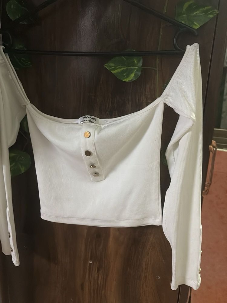 White Off-Shoulder Top